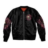 My Give A F Rose Skull Sleeve Zip Bomber Jacket - Wonder Print Shop