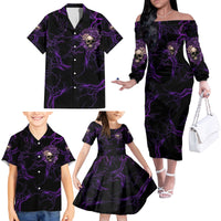 I Am The Storm Rose Skull Family Matching Off Shoulder Long Sleeve Dress and Hawaiian Shirt - Wonder Print Shop