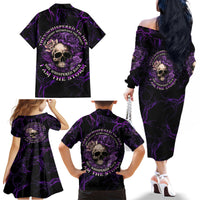 I Am The Storm Rose Skull Family Matching Off Shoulder Long Sleeve Dress and Hawaiian Shirt - Wonder Print Shop