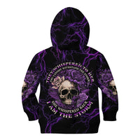 I Am The Storm Rose Skull Kid Hoodie - Wonder Print Shop