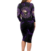 I Am The Storm Rose Skull Long Sleeve Bodycon Dress - Wonder Print Shop