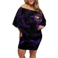 I Am The Storm Rose Skull Off Shoulder Short Dress - Wonder Print Shop
