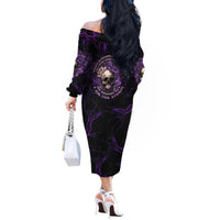I Am The Storm Rose Skull Off The Shoulder Long Sleeve Dress - Wonder Print Shop