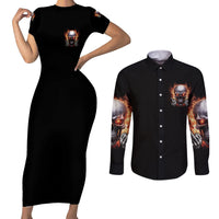 Give Me A F Is Broken But My Go F Yourself Couples Matching Short Sleeve Bodycon Dress and Long Sleeve Button Shirt - Wonder Print Shop