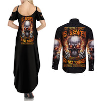 Give Me A F Is Broken But My Go F Yourself Couples Matching Summer Maxi Dress and Long Sleeve Button Shirt - Wonder Print Shop