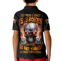 Give Me A F Is Broken But My Go F Yourself Kid Polo Shirt - Wonder Print Shop