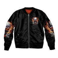Give Me A F Is Broken But My Go F Yourself Sleeve Zip Bomber Jacket - Wonder Print Shop