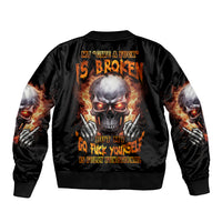 Give Me A F Is Broken But My Go F Yourself Sleeve Zip Bomber Jacket - Wonder Print Shop