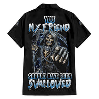 You My Friend Should Have Been Swallowed Family Matching Off Shoulder Long Sleeve Dress and Hawaiian Shirt - Wonder Print Shop