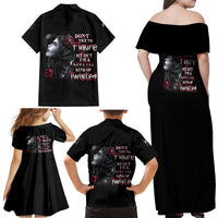 Don't Try To Figure Me Out Family Matching Off Shoulder Maxi Dress and Hawaiian Shirt - Wonder Print Shop