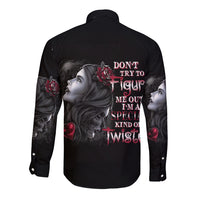 Don't Try To Figure Me Out Long Sleeve Button Shirt - Wonder Print Shop