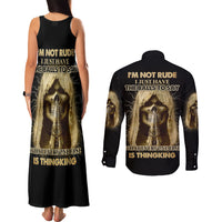 I'm Not Rude I Just Have The Balls Couples Matching Tank Maxi Dress and Long Sleeve Button Shirt - Wonder Print Shop