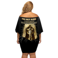 I'm Not Rude I Just Have The Balls Off Shoulder Short Dress - Wonder Print Shop