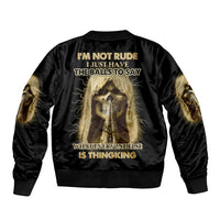I'm Not Rude I Just Have The Balls Sleeve Zip Bomber Jacket - Wonder Print Shop