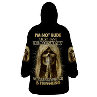 I'm Not Rude I Just Have The Balls Wearable Blanket Hoodie - Wonder Print Shop