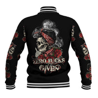Skl Rose - Zero Fck Given Baseball Jacket - Wonder Print Shop