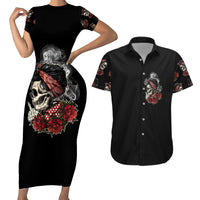 Skl Rose - Zero Fck Given Couples Matching Short Sleeve Bodycon Dress and Hawaiian Shirt - Wonder Print Shop
