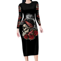 Skl Rose - Zero Fck Given Family Matching Long Sleeve Bodycon Dress and Hawaiian Shirt - Wonder Print Shop