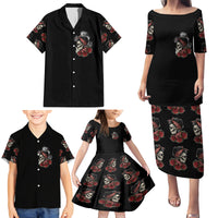 Skl Rose - Zero Fck Given Family Matching Puletasi Dress and Hawaiian Shirt - Wonder Print Shop
