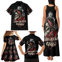 Skl Rose - Zero Fck Given Family Matching Tank Maxi Dress and Hawaiian Shirt - Wonder Print Shop