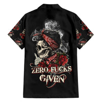 Skl Rose - Zero Fck Given Hawaiian Shirt - Wonder Print Shop