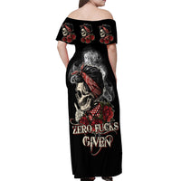 Skl Rose - Zero Fck Given Off Shoulder Maxi Dress - Wonder Print Shop