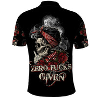 Skl Rose - Zero Fck Given Polo Shirt - Wonder Print Shop