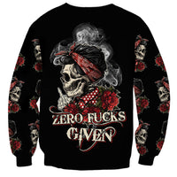 Skl Rose - Zero Fck Given Sweatshirt - Wonder Print Shop