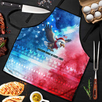 USA Christmas Apron with Santa Eagle Red White Blue Snowflake Pattern and American Flag - Wonder Print Shop