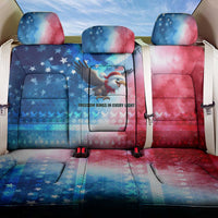 USA Christmas Back Car Seat Cover with Santa Eagle Red White Blue Snowflake Pattern and American Flag - Wonder Print Shop