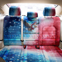 USA Christmas Back Car Seat Cover with Santa Eagle Red White Blue Snowflake Pattern and American Flag - Wonder Print Shop