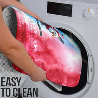 USA Christmas Bathroom Set with Santa Eagle Red White Blue Snowflake Pattern and American Flag - undefined