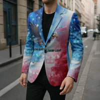 USA Christmas Blazer with Santa Eagle Red White Blue Snowflake Pattern and American Flag - Wonder Print Shop