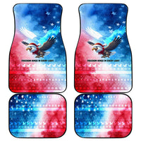 USA Christmas Car Mats with Santa Eagle Red White Blue Snowflake Pattern and American Flag - Wonder Print Shop