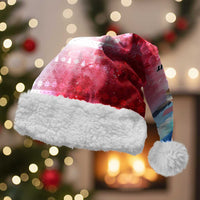 USA Christmas Santa Hat with Santa Eagle Red White Blue Snowflake Pattern and American Flag - Wonder Print Shop