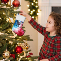 USA Christmas Stocking with Santa Eagle Red White Blue Snowflake Pattern and American Flag - Wonder Print Shop