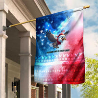 USA Christmas Garden Flag with Santa Eagle Red White Blue Snowflake Pattern and American Flag - Wonder Print Shop