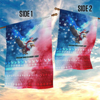 USA Christmas Garden Flag with Santa Eagle Red White Blue Snowflake Pattern and American Flag - Wonder Print Shop