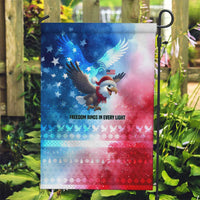 USA Christmas Garden Flag with Santa Eagle Red White Blue Snowflake Pattern and American Flag - Wonder Print Shop