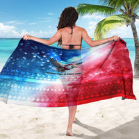USA Christmas Sarong with Santa Eagle Red White Blue Snowflake Pattern and American Flag - Wonder Print Shop