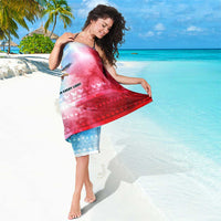 USA Christmas Sarong with Santa Eagle Red White Blue Snowflake Pattern and American Flag - Wonder Print Shop