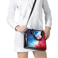 USA Christmas Shoulder Handbag with Santa Eagle Red White Blue Snowflake Pattern and American Flag - Wonder Print Shop