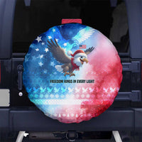USA Christmas Spare Tire Cover with Santa Eagle Red White Blue Snowflake Pattern and American Flag - Wonder Print Shop