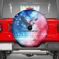 USA Christmas Spare Tire Cover with Santa Eagle Red White Blue Snowflake Pattern and American Flag - Wonder Print Shop