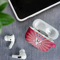 USA Christmas AirPods Case with Bald Eagle Seal Pink Starburst Pattern and Festive Holiday Icons - Wonder Print Shop