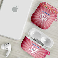 USA Christmas AirPods Case with Bald Eagle Seal Pink Starburst Pattern and Festive Holiday Icons - Wonder Print Shop