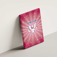 USA Christmas Canvas Wall Art with Bald Eagle Seal Pink Starburst Pattern and Festive Holiday Icons - Wonder Print Shop