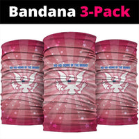 USA Christmas Neck Gaiter with Bald Eagle Seal Pink Starburst Pattern and Festive Holiday Icons - Wonder Print Shop