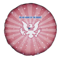 USA Christmas Spare Tire Cover with Bald Eagle Seal Pink Starburst Pattern and Festive Holiday Icons - Wonder Print Shop