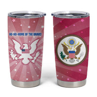 USA Christmas Tumbler Cup with Bald Eagle Seal Pink Starburst Pattern and Festive Holiday Icons - Wonder Print Shop